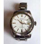ROLEX, OYSTER PERPETUAL 'DATE', A 1969 GENT'S WRISTWATCH The white circular dial with stainless