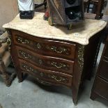 Louis Style Fine Quality Marble Top Inlayed Chest of Drawers