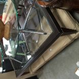 Bevelled Glass Top Leather Frame Coffee Table