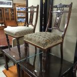 Pair of Rosewood Inlayed Bedroom Chairs