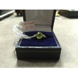 9ct Gold Peridot and Diamond Ring