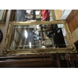 Gilt Wood Etched Glass Mirror