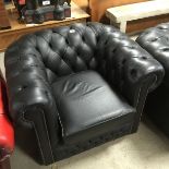 Black Button Back Chesterfield Arm Chair