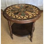 AN EARLY 19TH CENTURY ITALIAN GRAND TOUR CIRCULAR SPECIMEN MARBLE TABLE TOP Set in an Edwardian