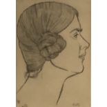 ERIC GILL, 1882 - 1940, COPPER ENGRAVING Portrait of Elizabeth Gill, 1927, mounted, framed and