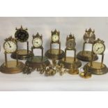 A COLLECTION OF SEVEN ANNIVERSARY CLOCKS Sold without domes.