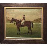 PERSIMMON, OWNED BY THE PRINCE OF WALES, A 19TH CENTURY OIL ON PANEL Mounted with a jockey wearing