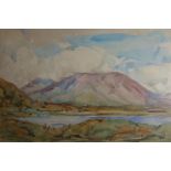 A 20TH CENTURY WATERCOLOUR Titled 'An Irish Landscape', bearing monogram 'SNP' lower left, framed