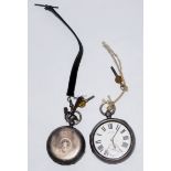 TWO 19TH CENTURY SILVER OPEN FACED POCKET WATCHES To include a Waltham Mass pocket watch, the