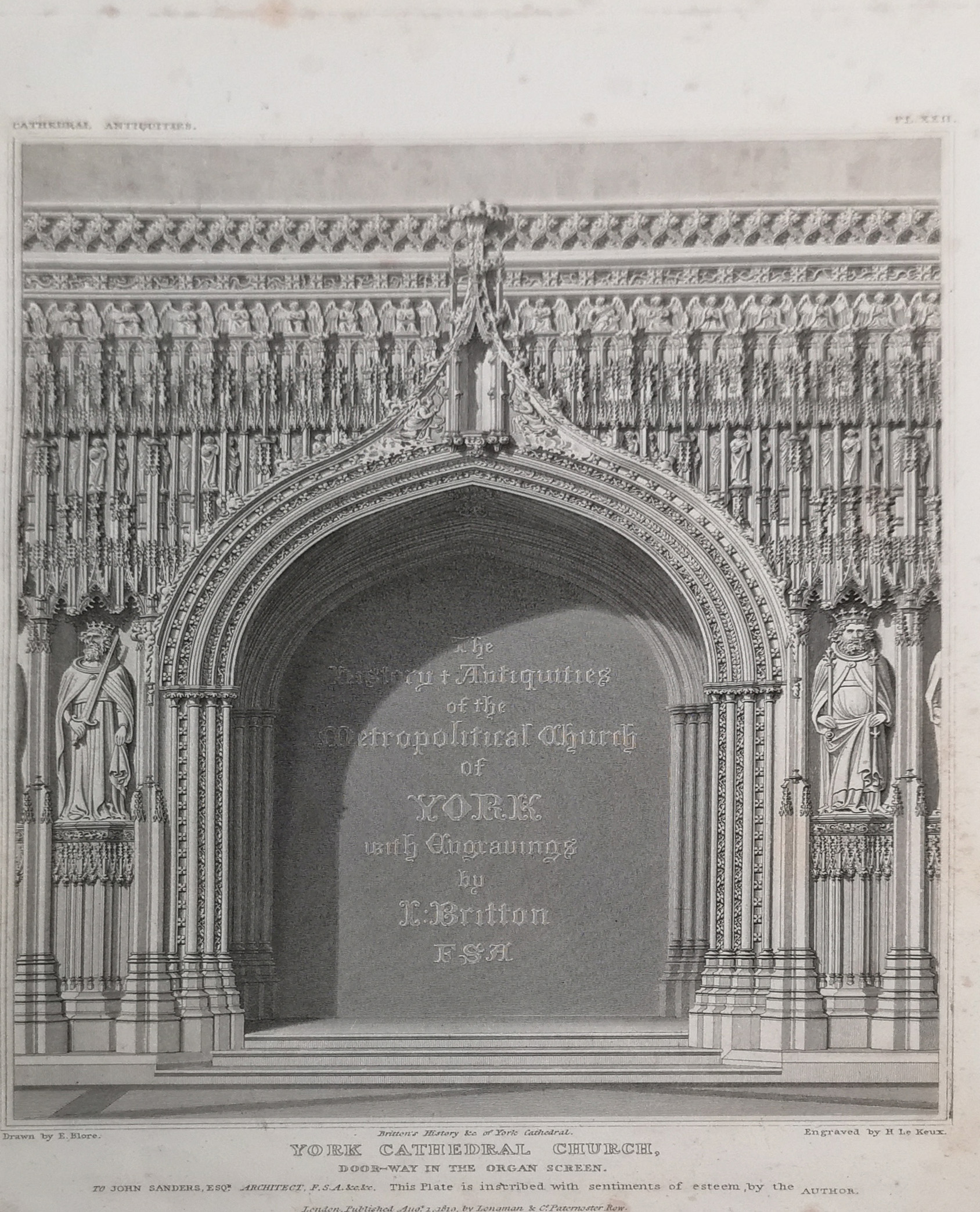 J. BRITTON, 'THE HISTORICAL AND ANTIQUITIES OF METHODICAL CHURCH OF YOUTH', 1819, FOLIO. - Image 2 of 2