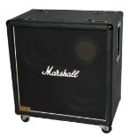 A MARSHALL JCM 800 BASS SERIES SPEAKER The matt black cabinet with carrying handles and castors.