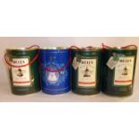 WADE, FOUR VINTAGE SEALED POTTERY BELLS WHISKEY DECANTERS To include 70cl decanter dated Christmas