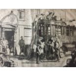 ALEXANDER J. HEANEY, 1876 - 1936, AN EARLY 20TH CENTURY ETCHING, CIRCA 1922 Titled 'The Ubley Bus'