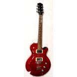 A VINTAGE YAMAHA 'LES PAUL' STYLE GUITAR With burgundy finish and Seymour Duncan pickups.