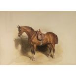 JOHN FREDRICK TAYLER, 1802 - 1889, A FINE WATERCOLOUR Study of a racehorse, 1875, signed with