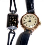 JAEGER-LECOULTRE, AN EARLY 20TH CENTURY STAINLESS STEEL LADIES' COCKTAIL WATCH Geometric shape