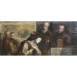 A 16TH/17TH CENTURY VENETIAN SCHOOL OIL ON CANVAS Possibly of St. Clare mourning St. Francis of
