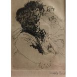 WENDELA BOREEL, 1895 - 1985, A 20TH CENTURY ENGRAVING Titled 'In The Park', study of an old woman,