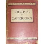 HENRY MILLER, 'TROPIC OF CAPRICORN', A PAPERBACK BOOK Published by The Obelisk Press, Paris.