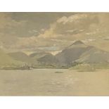 LEESON ROWBOTHAM, 1889 - 1977, WATERCOLOUR View of Loch Awe, mounted, framed and glazed. (39.5cm x