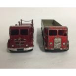 DINKY, A VINTAGE 'FODEN' FLATBACK MAROON FINISH TRUCK Complete with chains, sold together with