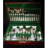 A 20TH CENTURY SILVER PLATED CANTEEN OF CUTLERY Eight place setting comprising of dinner knives