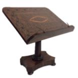 A 19TH CENTURY TUNBRIDGE WARE EASEL STAND The rectangular rosewood top inlaid with a micromosaic