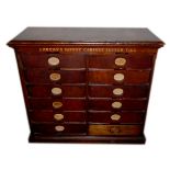 A LATE 19TH/EARLY 20TH CENTURY AMBERGS PATENT CABINET LETTER FILE With twelve drawers containing