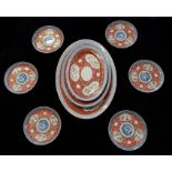 A COLLECTION OF 20TH CENTURY JAPANESE IMARI PORCELAIN Comprising a set of six plates, a large oval