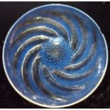 RENÉ LALIQUE, AN OPALESCENT GLASS POISSONS DISH Having a spiral of fish with bubbles to centre,