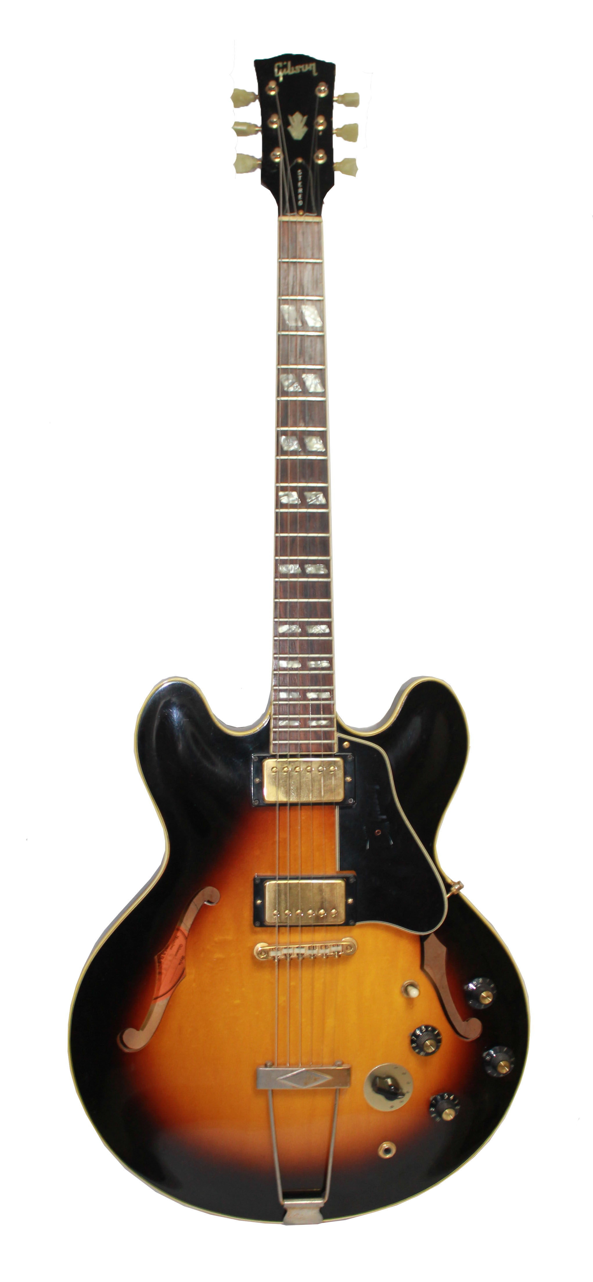 GIBSON, A VERY RARE ES 345 STEREO GUITAR, CIRCA 1965 (Minimum play), complete with hang tags,