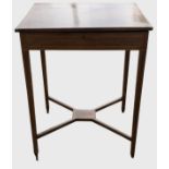 A 19TH CENTURY ROSEWOOD AND INLAID COLLECTORS TABLE The rise and fall top concealing a fitted