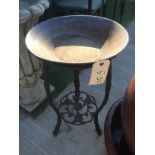 GARDEN PEDESTAL PLANT STAND WITH COPPER DISH