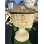 LION WITH HOOP URN PLANTER