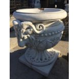 RAMS HEAD DECORATIVE PLANTER / URNS ON PLINTHS