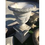 LARGE URN ON PLINTH