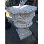 LION HEAD DECORATIVE PLANTER / URNS ON PLINTHS