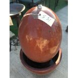 LARGE RED GLAZED TERRICOTTA FOUNTAIN