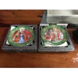 PAIR OF LIMITED EDITION D'ARCEAU LIMOGES DECORATIVE TRANSFER PRINTED PLATES WITH CERTIFICATE AND