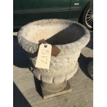 ROSE PLANTER GARDEN URN ON PLINTH