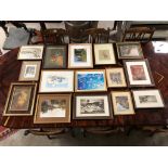 A LARGE QUANTITY OF ASSORTED ARTWORK FIGURES AND FRAMES
