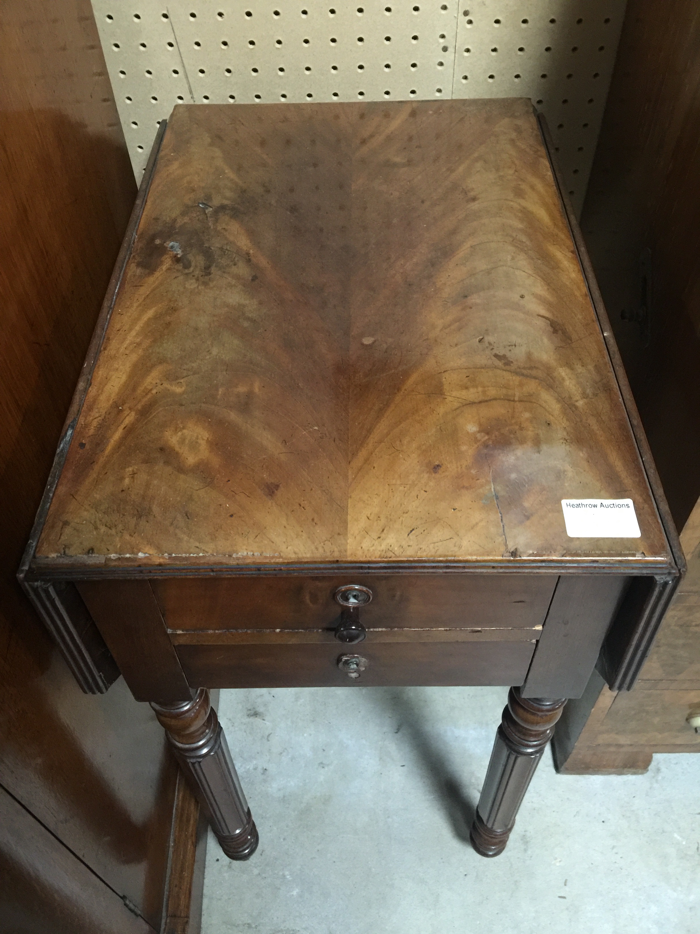 SMALL VICTORIAN DROP LEAF COFFEE TABLE WITH DRAWERS