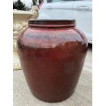 LARGE GLAZED TERRACOTTA POT