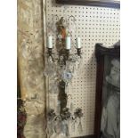 PAIR OF FRENCH CRYSTAL WALL LIGHTS