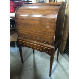 ANTIQUE STYLE ROLL TOP DRINKS CABINETS WITH SINGLE DRAWER AND BRASS HANDLES