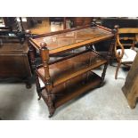 VICTORIAN THREE TIER ROSEWOOD DUM WAITER TROLLEY