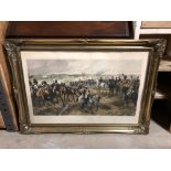 LARGE ENGRAVING PRINT OF BATTLE SCENE BY R.CATON