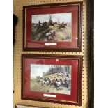PAIR OF FRAMED PRINTS OF HUNTING SCENES BY GEORGE WRIGHT