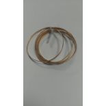 9CT GOLD BANGLES X 6. ALL HALL MARKED. 24.5G