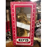 MUSICAL LIMITED EDITION GOLD PAINTED PORCELAIN ELVIS FIGURE WHISKEY DECANTER BY MCCORMICK